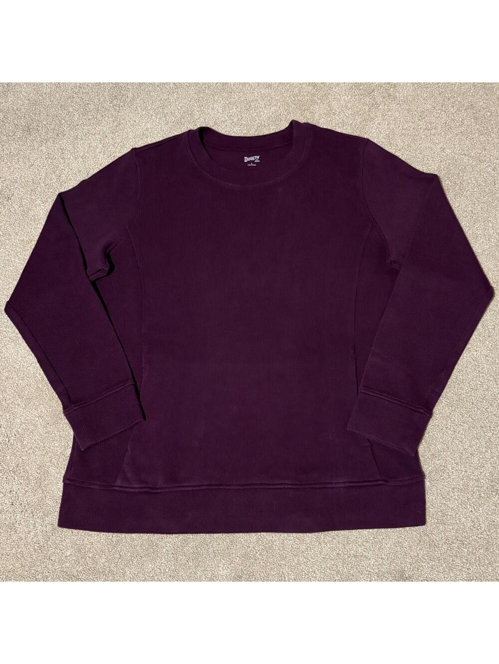 Duluth Trading Alaskan Hardgear Women’s Crew Neck Sweatshirt Purple Cotton, Sz L